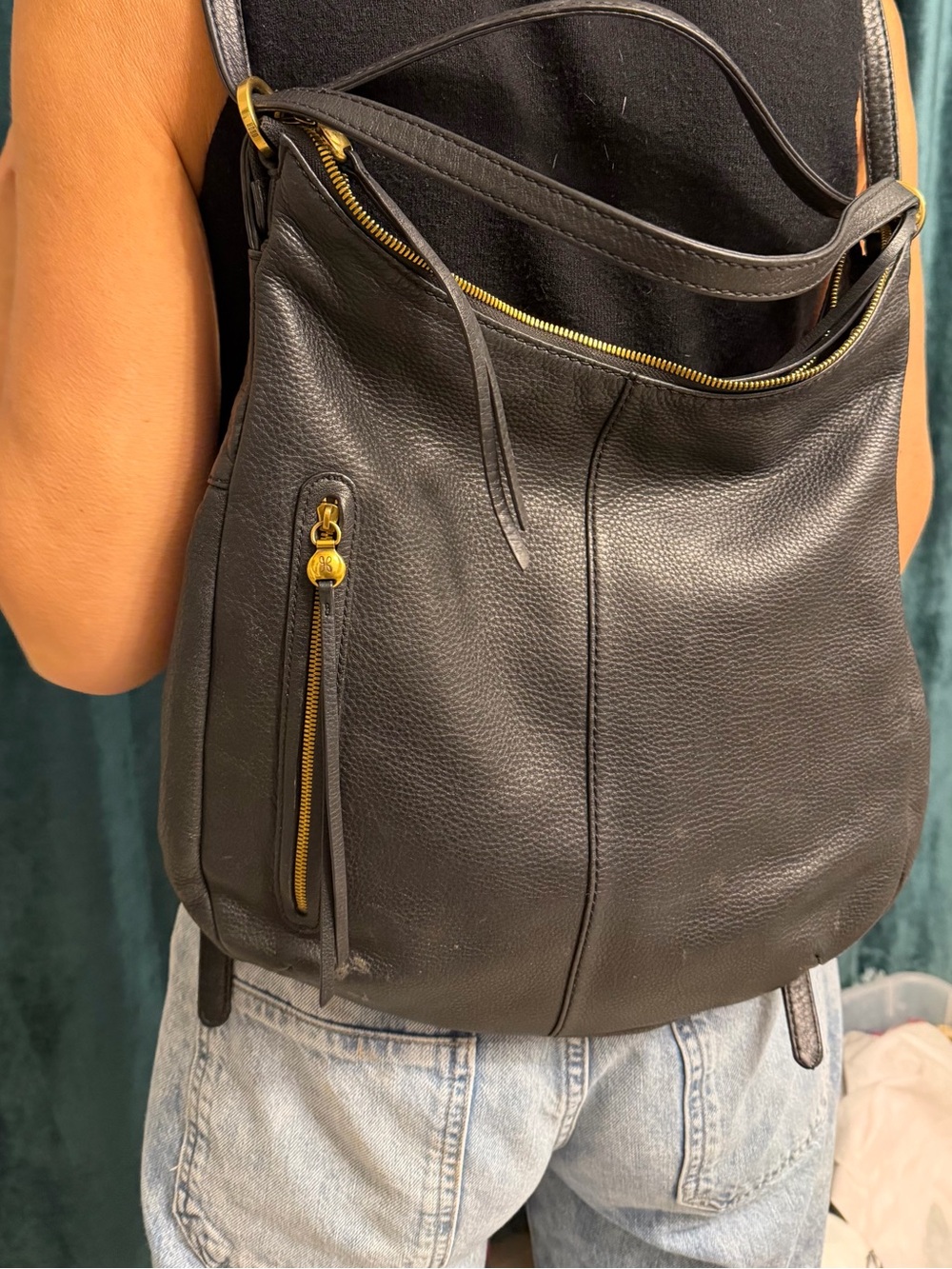 HOBO Convertible Backpack Shoulder Bag - Black